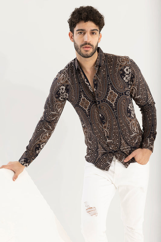 Motif Paisley Brown Shirt | Relove