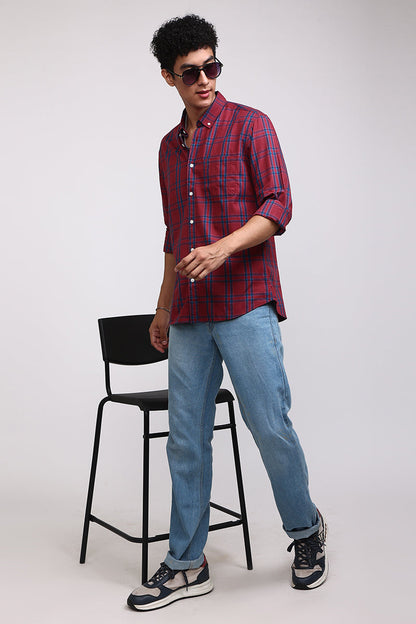 Basic Checks Red Shirt | Relove