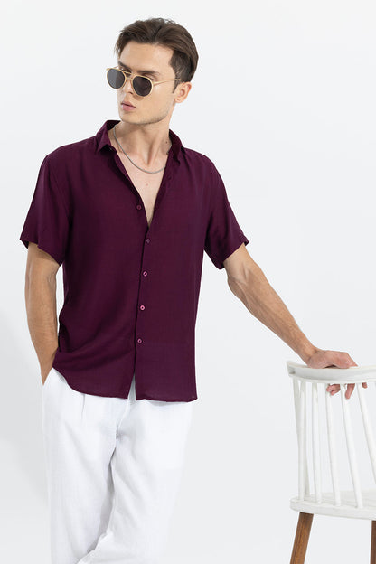 Textured Line Wine Shirt | Relove