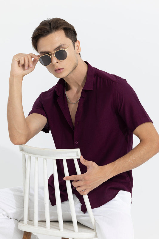 Textured Line Wine Shirt | Relove