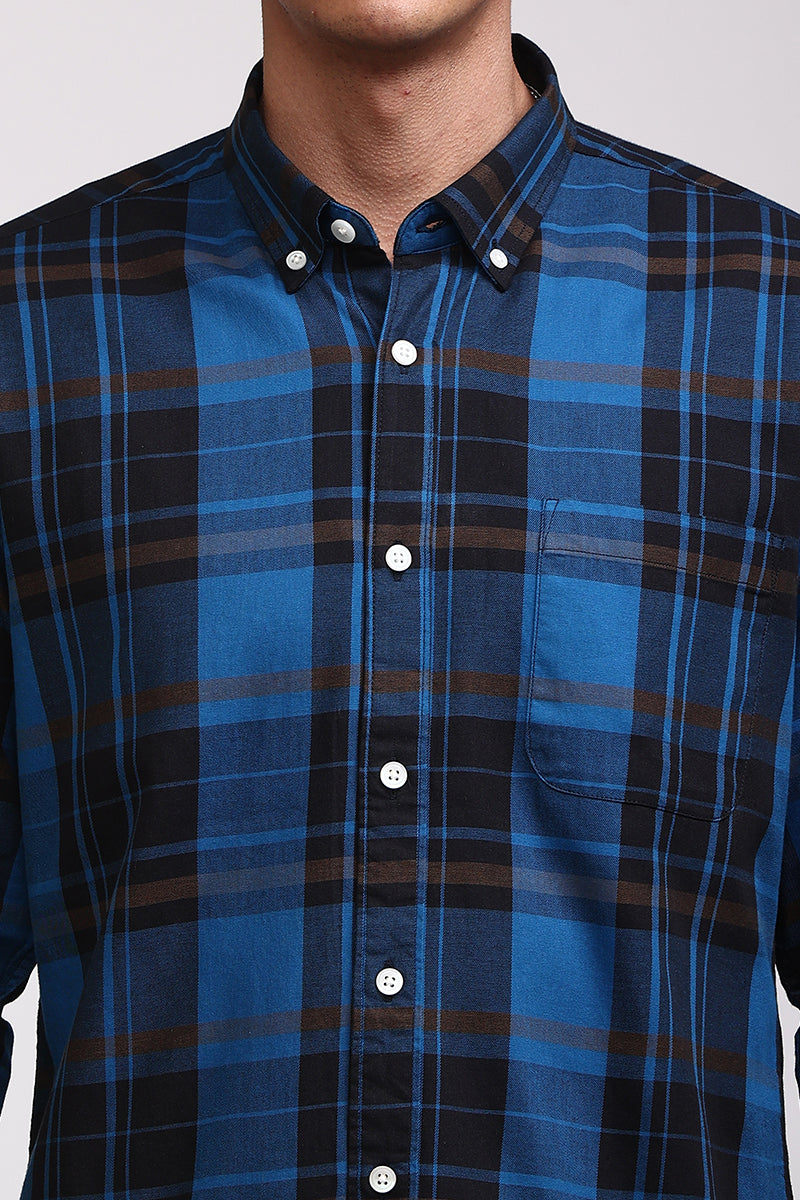 Quirky Checks Azure Blue Shirt | Relove
