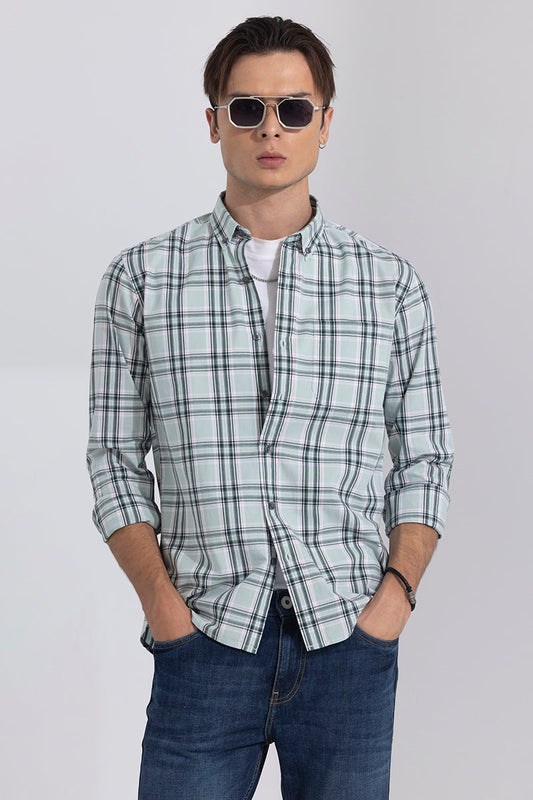 Celestial Check Pista Green Shirt | Relove