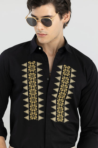 Verpine Embroidery Black Shirt | Relove