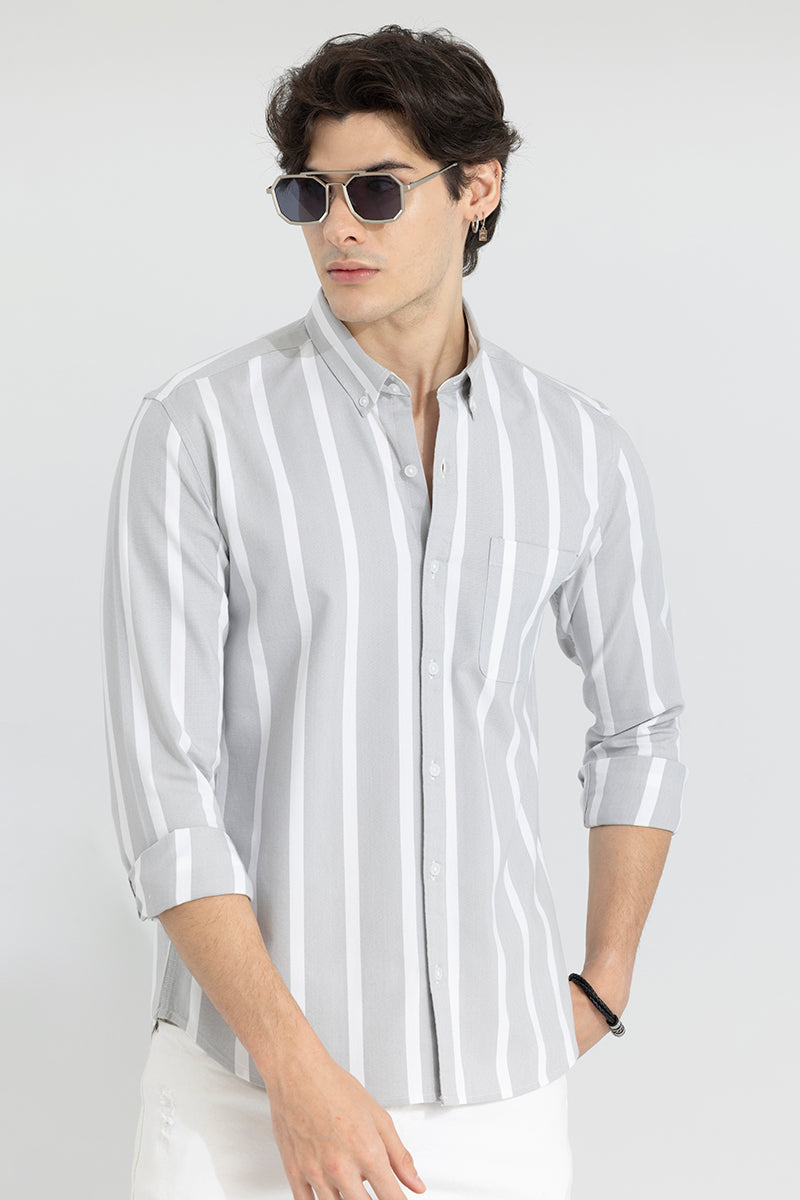 Pencil Stripe Grey Shirt | Relove