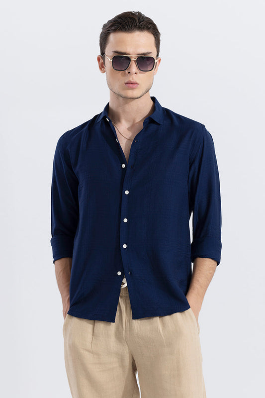 Self Checker Navy Shirt | Relove