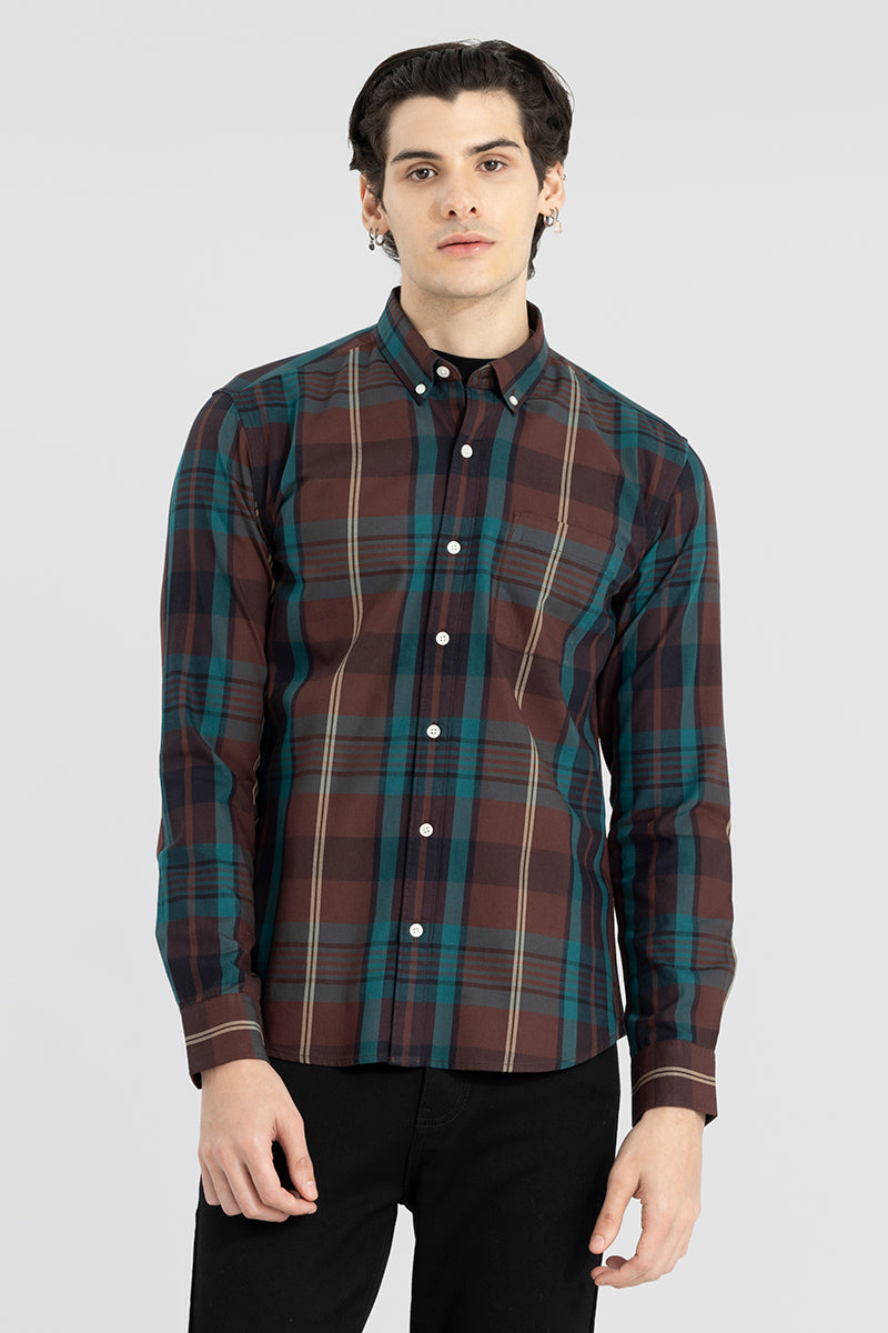 Modest Check Dark Brown Shirt | Relove