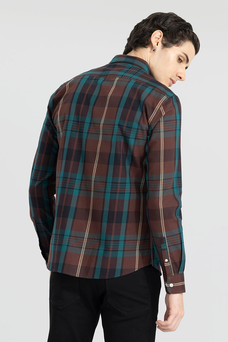 Modest Check Dark Brown Shirt | Relove