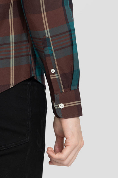 Modest Check Dark Brown Shirt | Relove