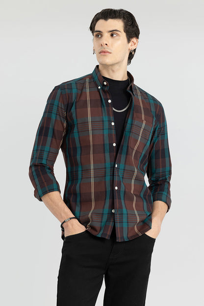 Modest Check Dark Brown Shirt | Relove