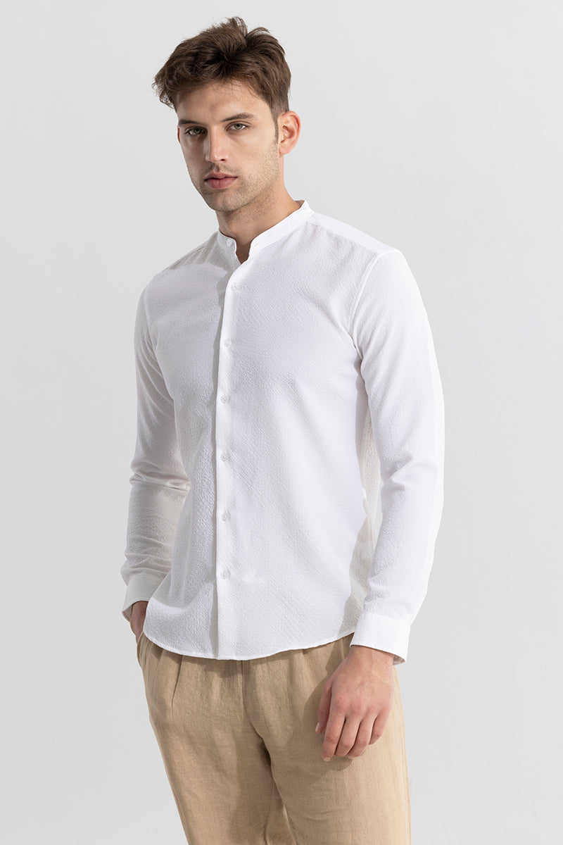 Mandarin Neckline White Shirt | Relove