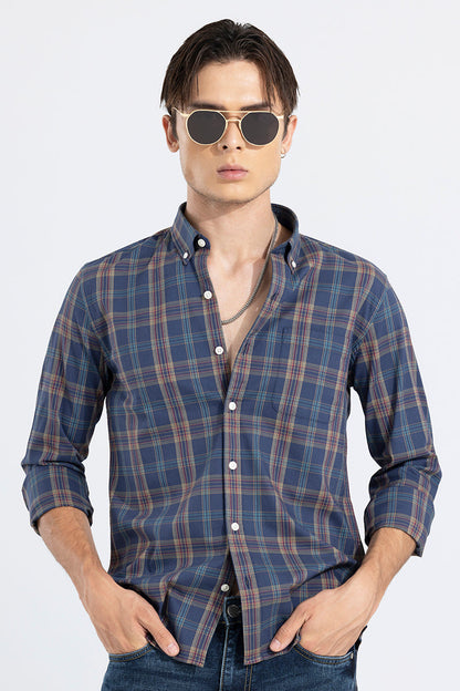 Widespread Check Blue Shirt | Relove