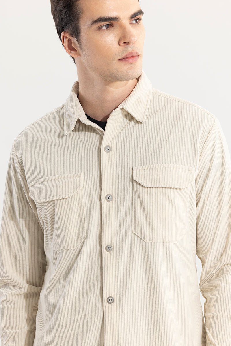 Softline Corduroy Cream Overshirt | Relove