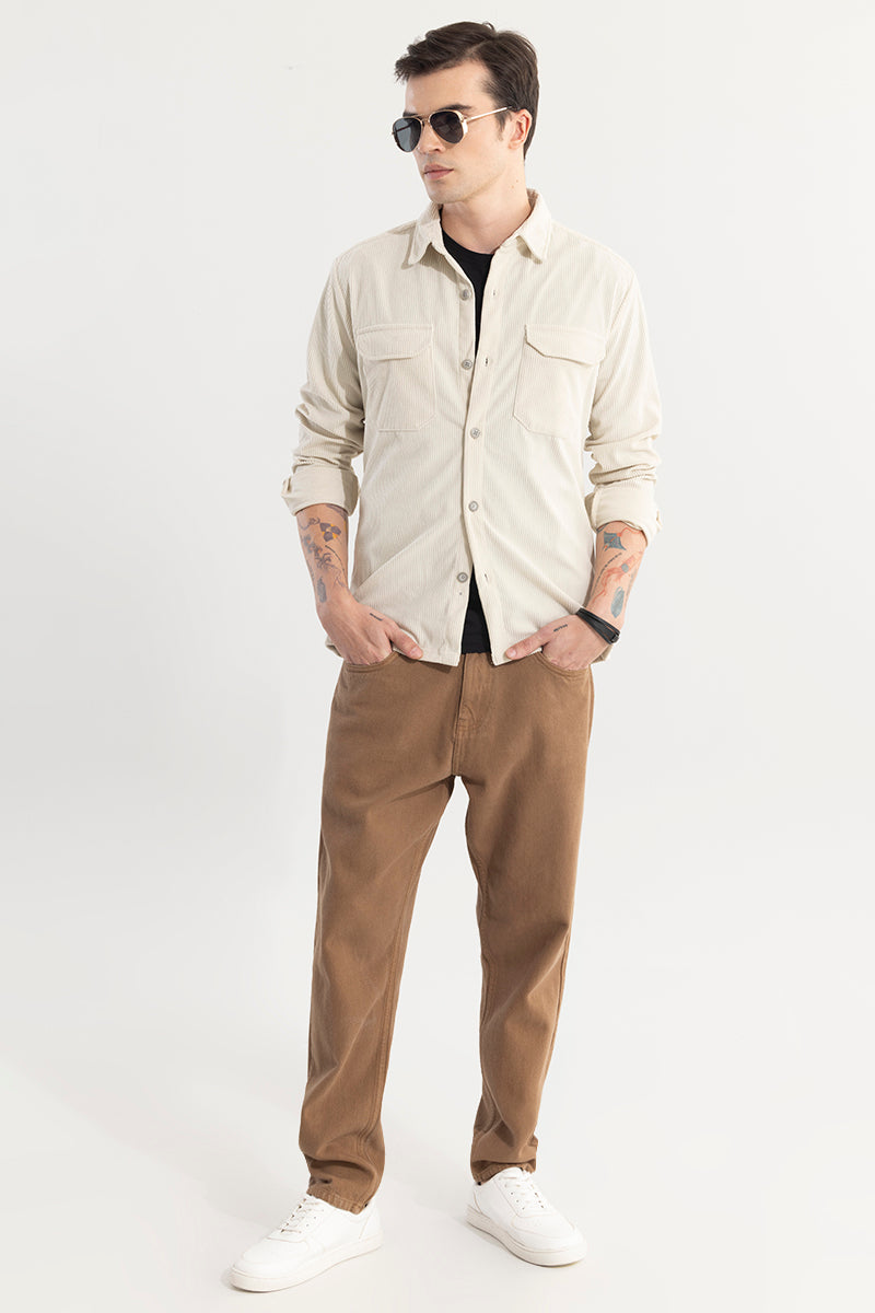 Softline Corduroy Cream Overshirt | Relove