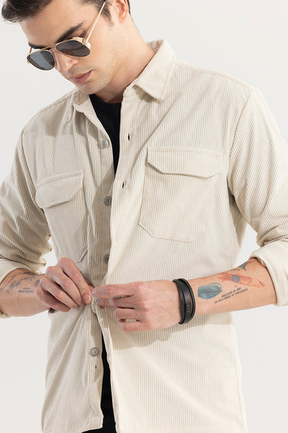 Softline Corduroy Cream Overshirt | Relove