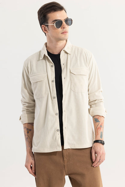 Softline Corduroy Cream Overshirt | Relove