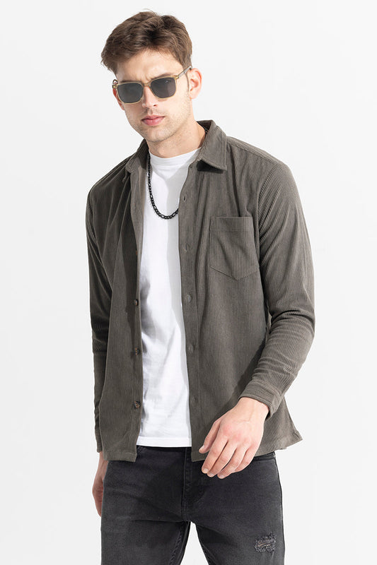 Cord Line Grey Corduroy Shirt | Relove