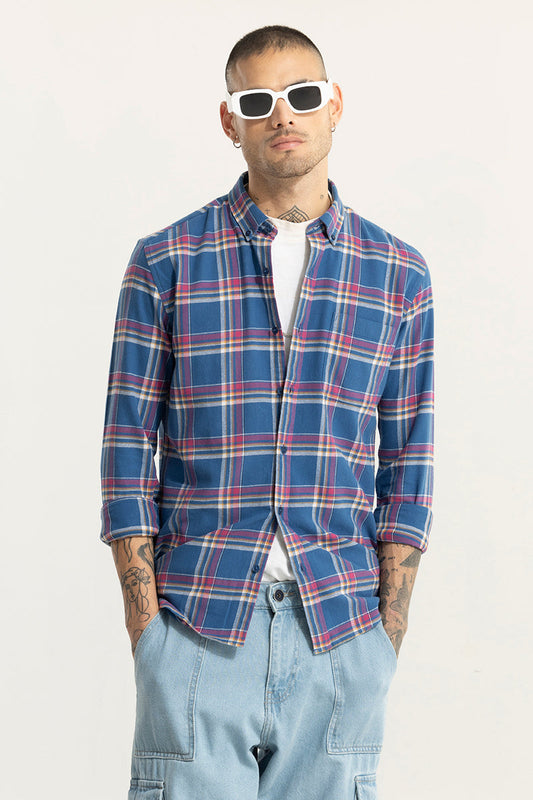 Fogey Cobalt Blue Checks Shirt | Relove