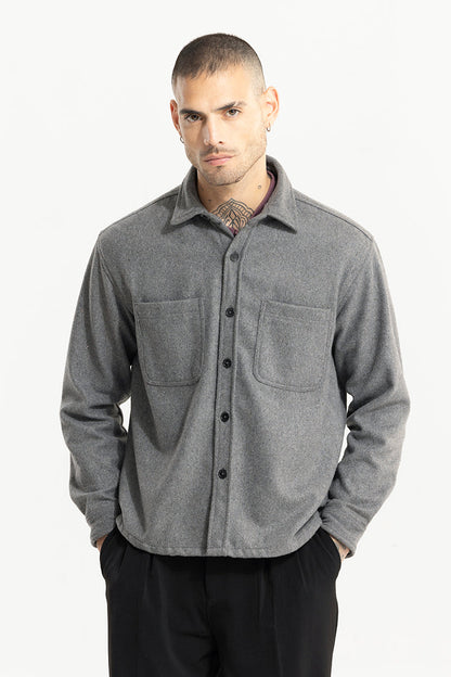Inferno Ash Grey Wool Overshirt | Relove