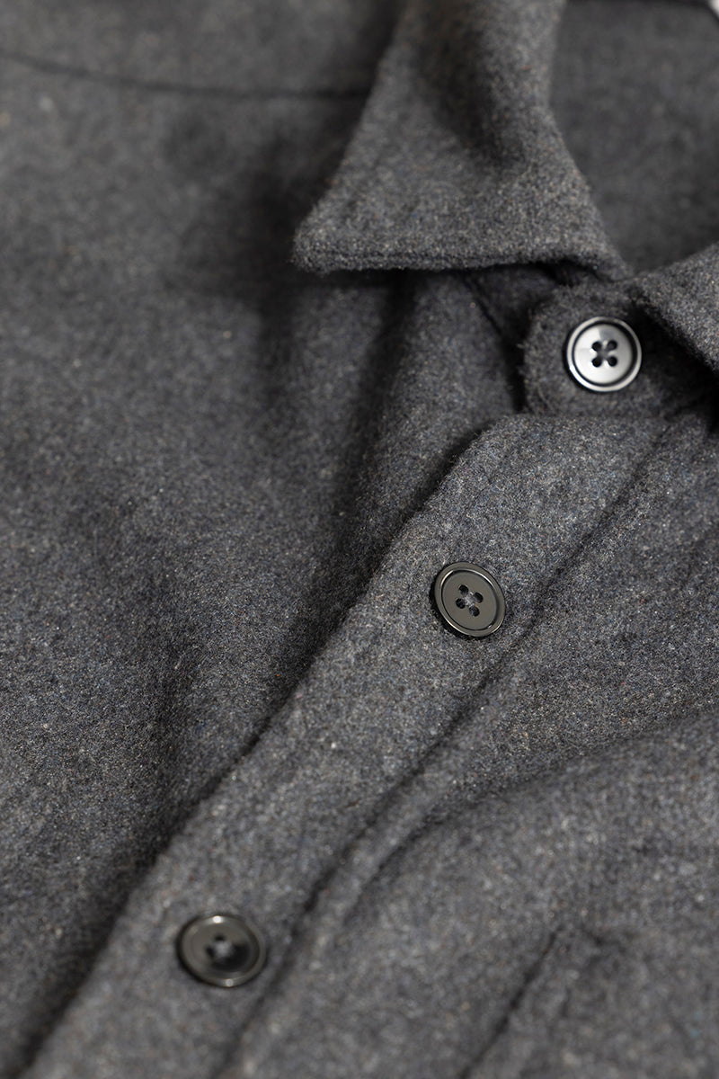 Inferno Anchor Grey Wool Overshirt | Relove