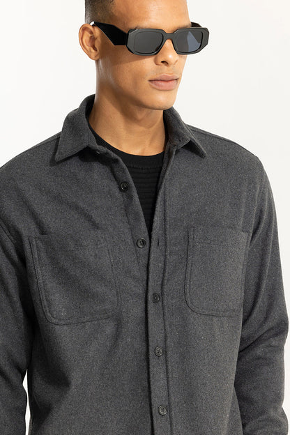 Inferno Anchor Grey Wool Overshirt | Relove