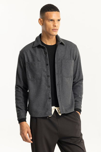 Inferno Anchor Grey Wool Overshirt | Relove