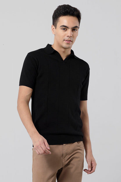 Jose Black Polo T-Shirt | Relove