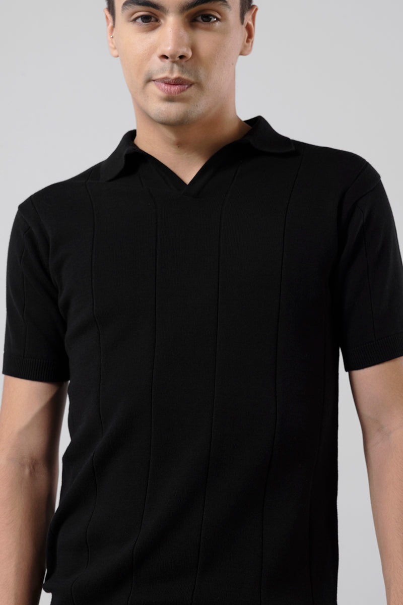Jose Black Polo T-Shirt | Relove