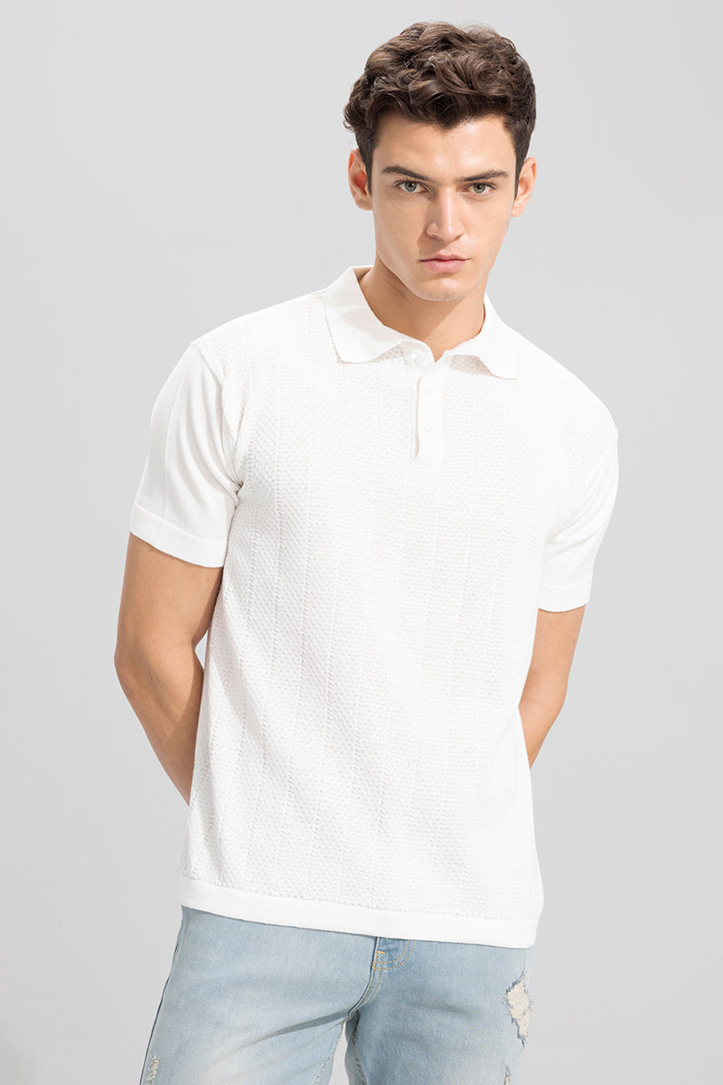 Canyon White Polo T-Shirt | Relove