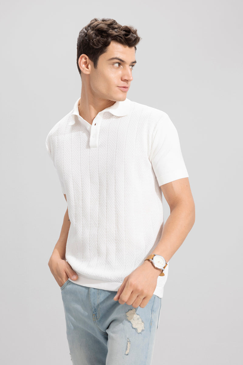 Canyon White Polo T-Shirt | Relove