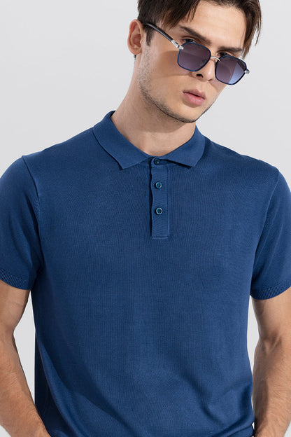 Effortless Chic Blue Polo T-Shirt | Relove
