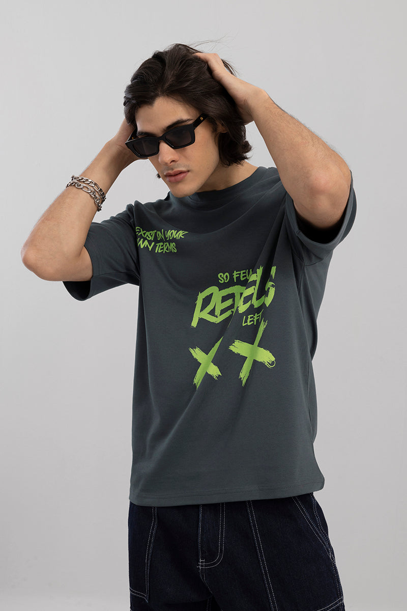 So Few Rebels Grey Oversized T-Shirt | Relove