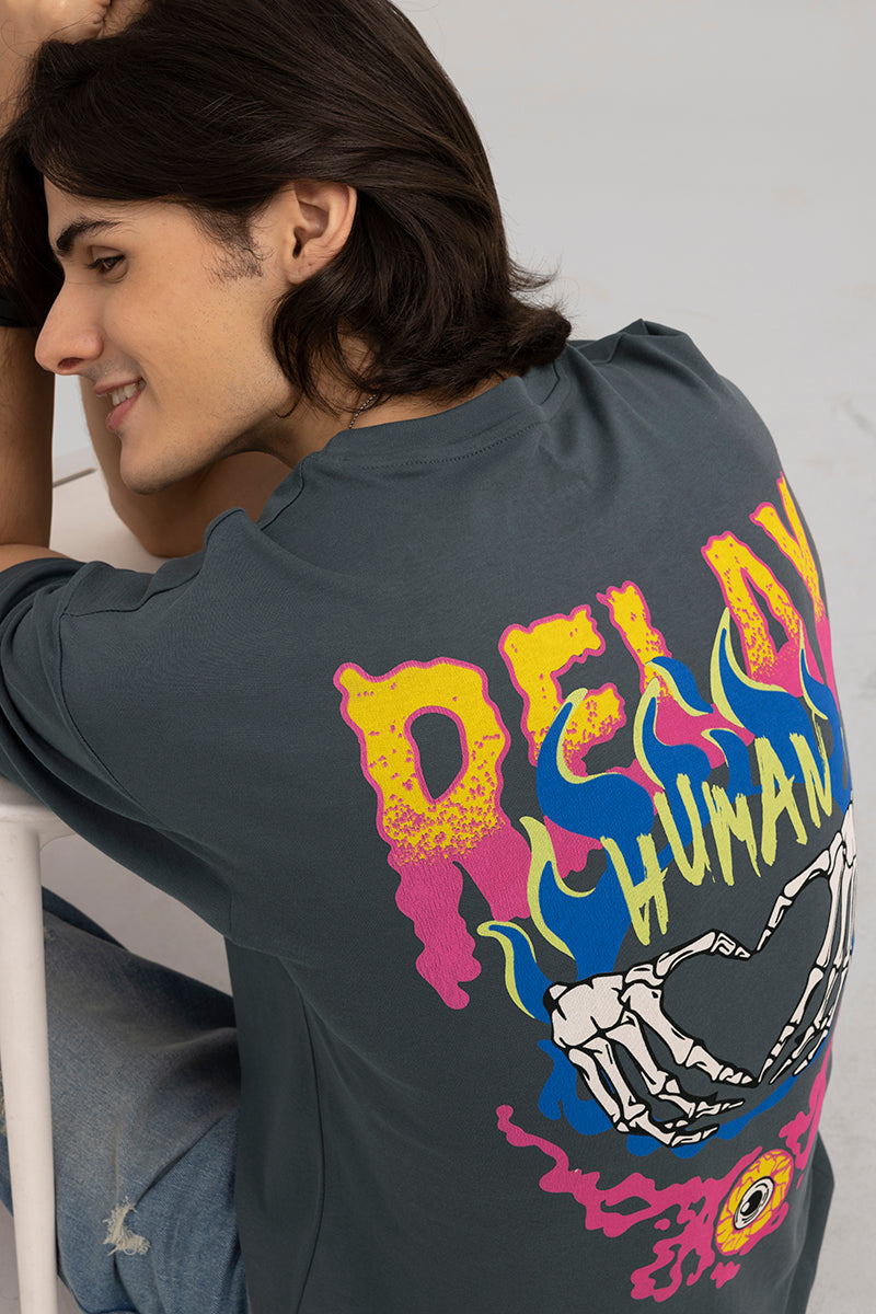Relax Human Grey Oversized T-Shirt | Relove