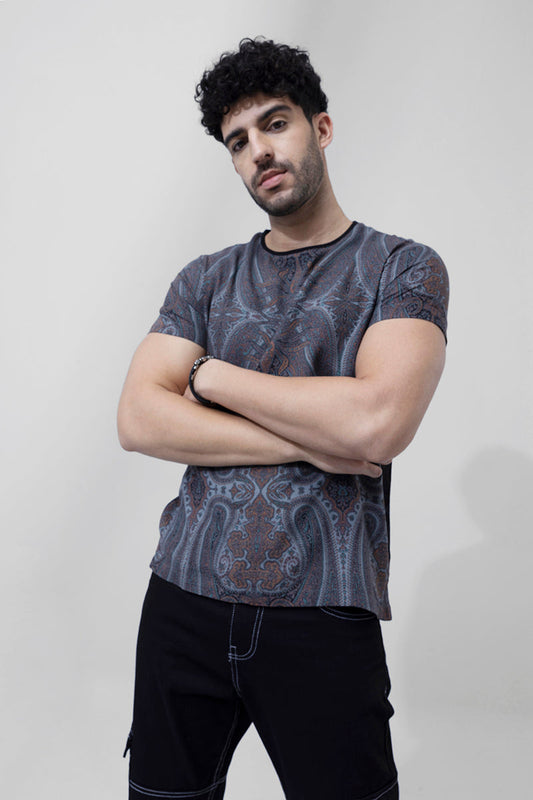 Artic Paisley Grey T-Shirt | Relove