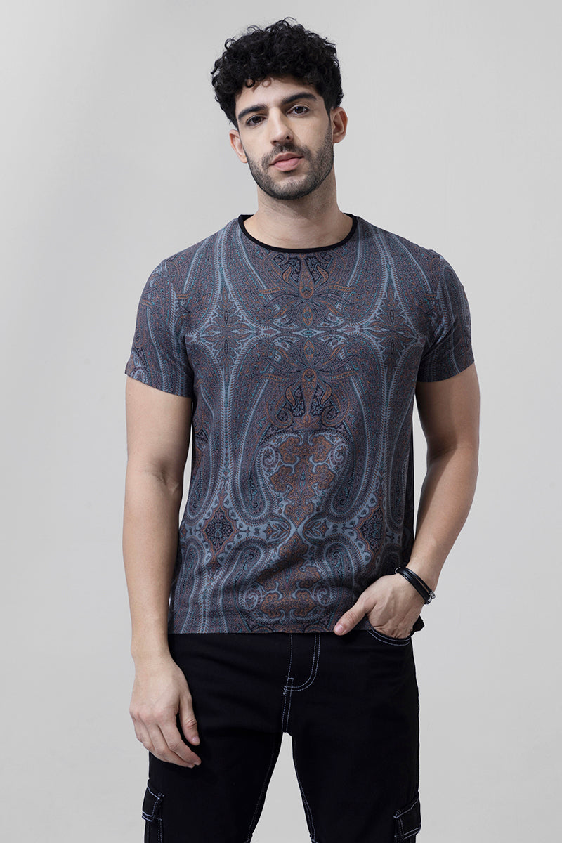 Artic Paisley Grey T-Shirt | Relove