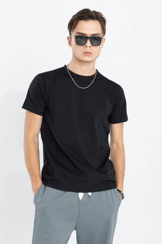 Pleated Black T-Shirt | Relove