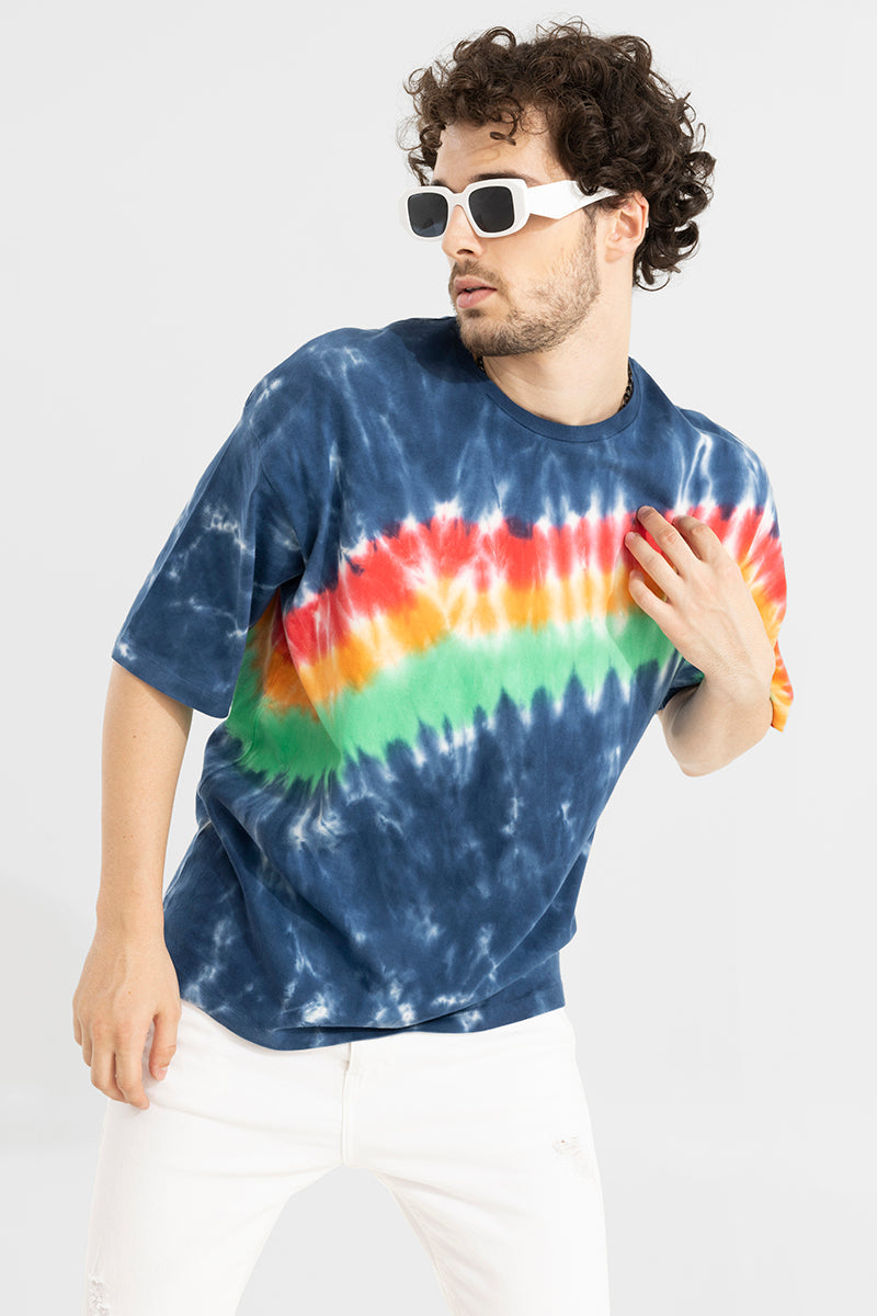 A Mind Blue  Oversized Tie-Dye T-Shirt | Relove