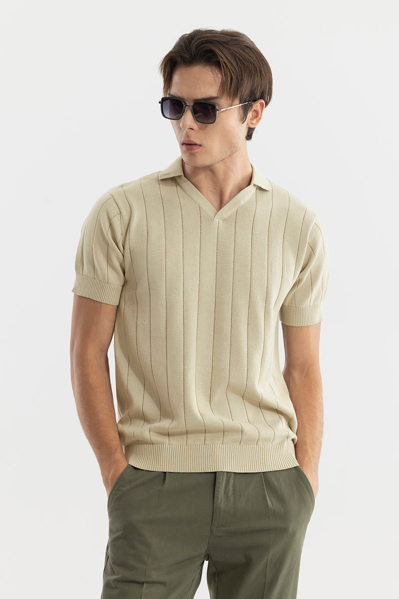 Nordic Beige Polo T-Shirt | Relove