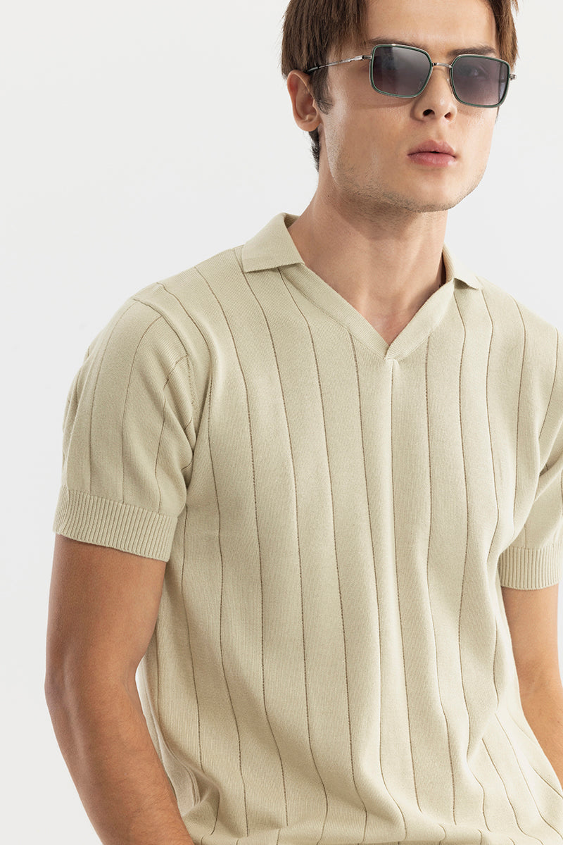 Nordic Beige Polo T-Shirt | Relove