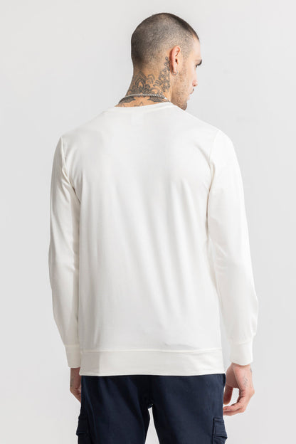 Embroided Logo White Sweatshirt | Relove