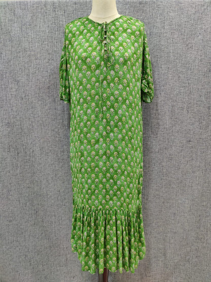 ZARA Green Flora Half Sleeve Midi Dress | Relove