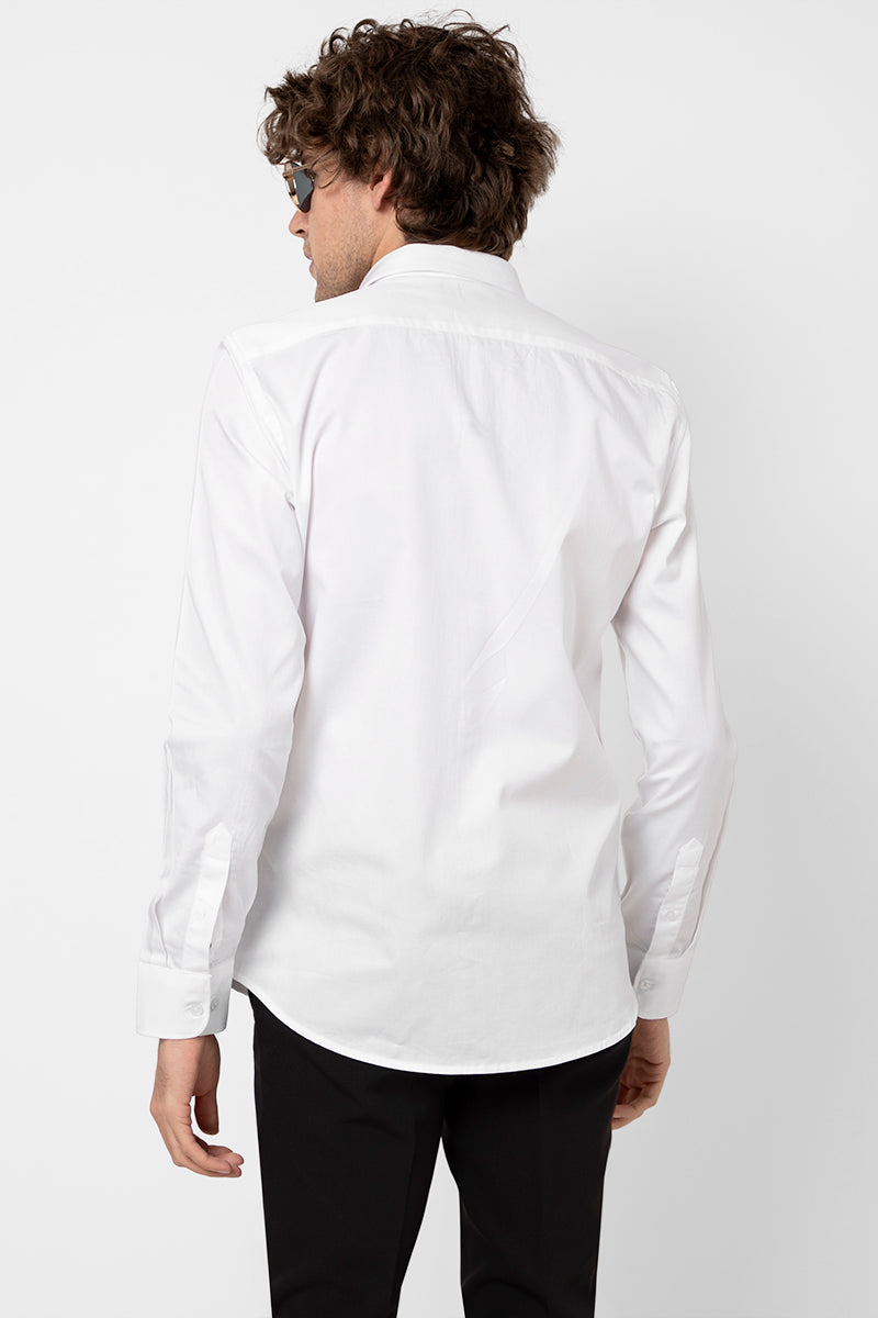 Rock & Roll Printed White Shirt - SNITCH