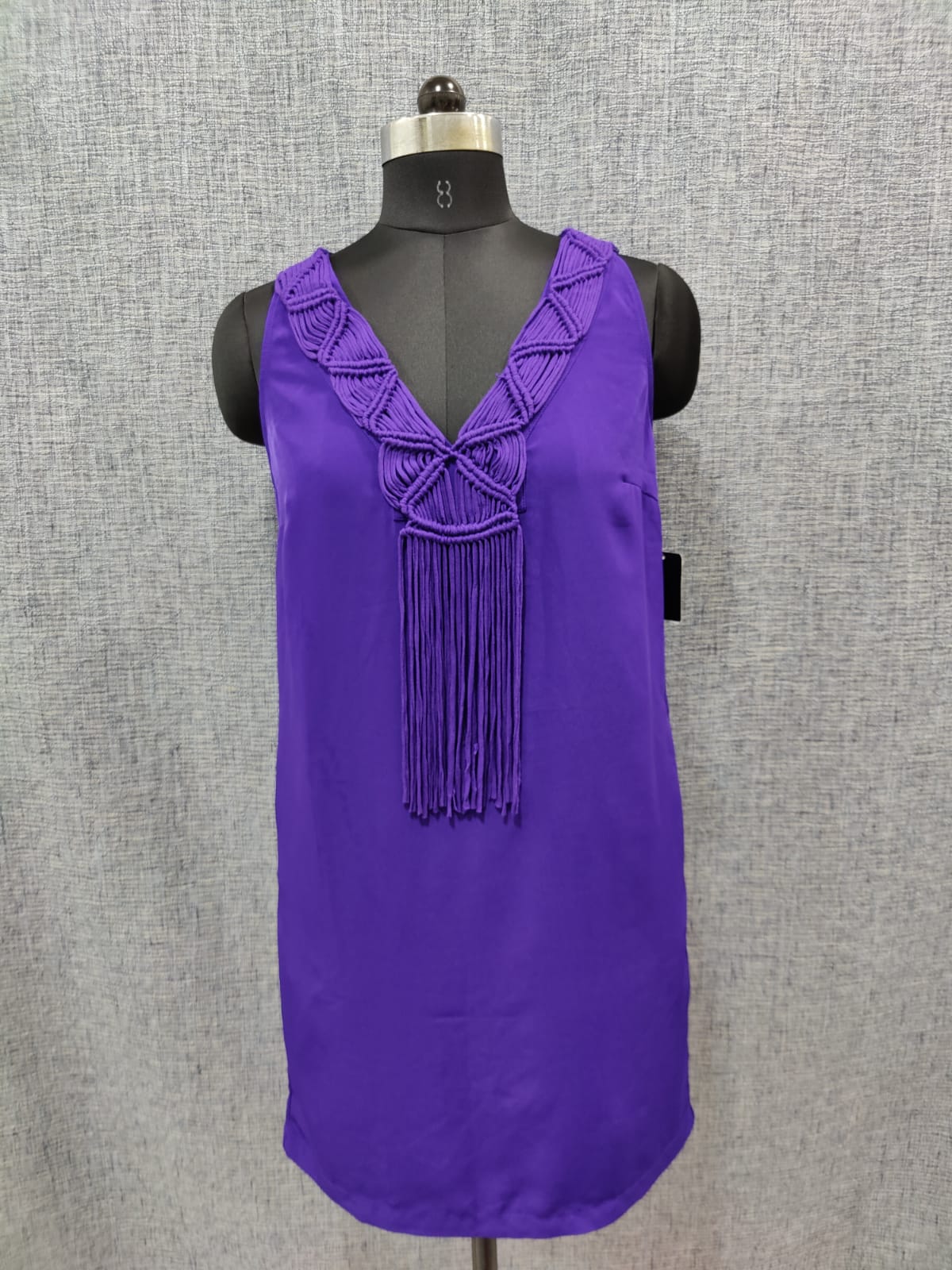 ZARA Purple Sleeveless Fringe Midi Dress | Relove