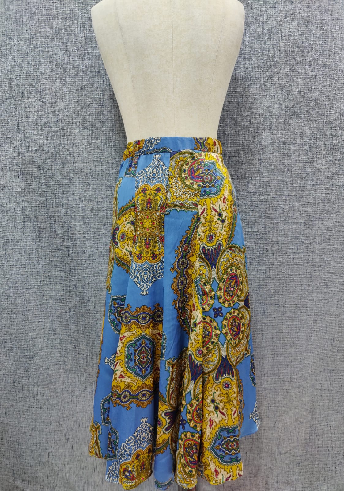 ZARA Blue Printed Skirt with Button Detail | Relove