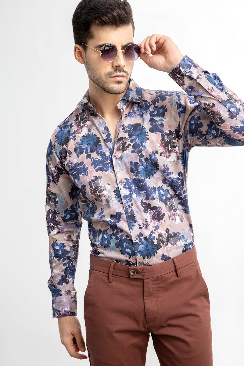 Blooming Flower Violet Shirt - SNITCH