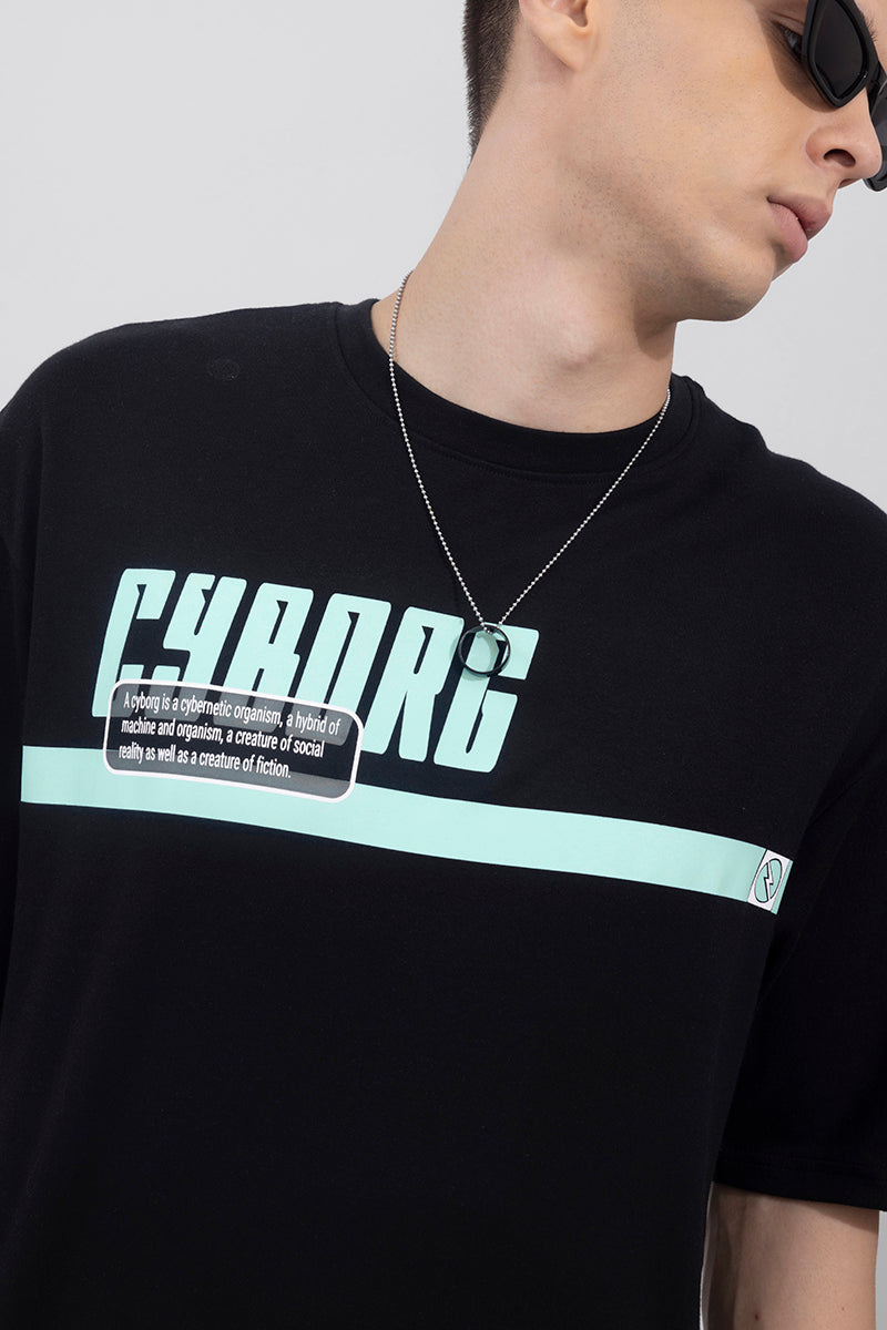 Cyborg Black Oversized T-Shirt | Relove