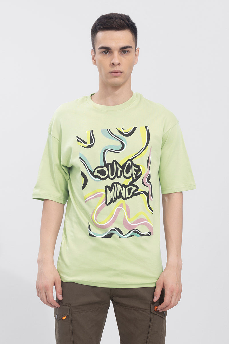 Out of Mind Light Green Oversized T-Shirt | Relove