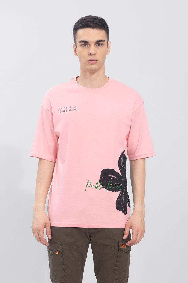 Art is Chaos Pink Oversized T-Shirt | Relove