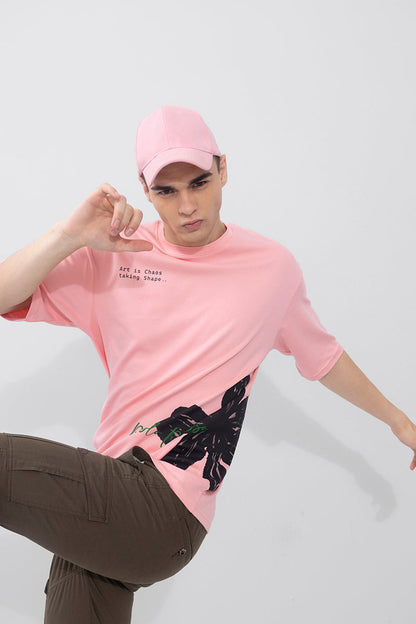 Art is Chaos Pink Oversized T-Shirt | Relove