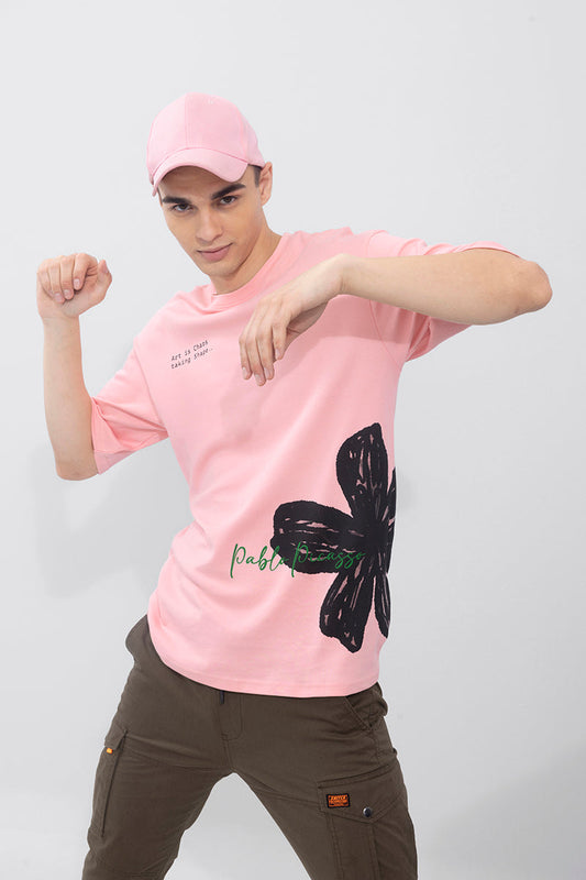 Art is Chaos Pink Oversized T-Shirt | Relove