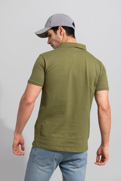 The Shishu Moss Green  Polo T-Shirt | Relove